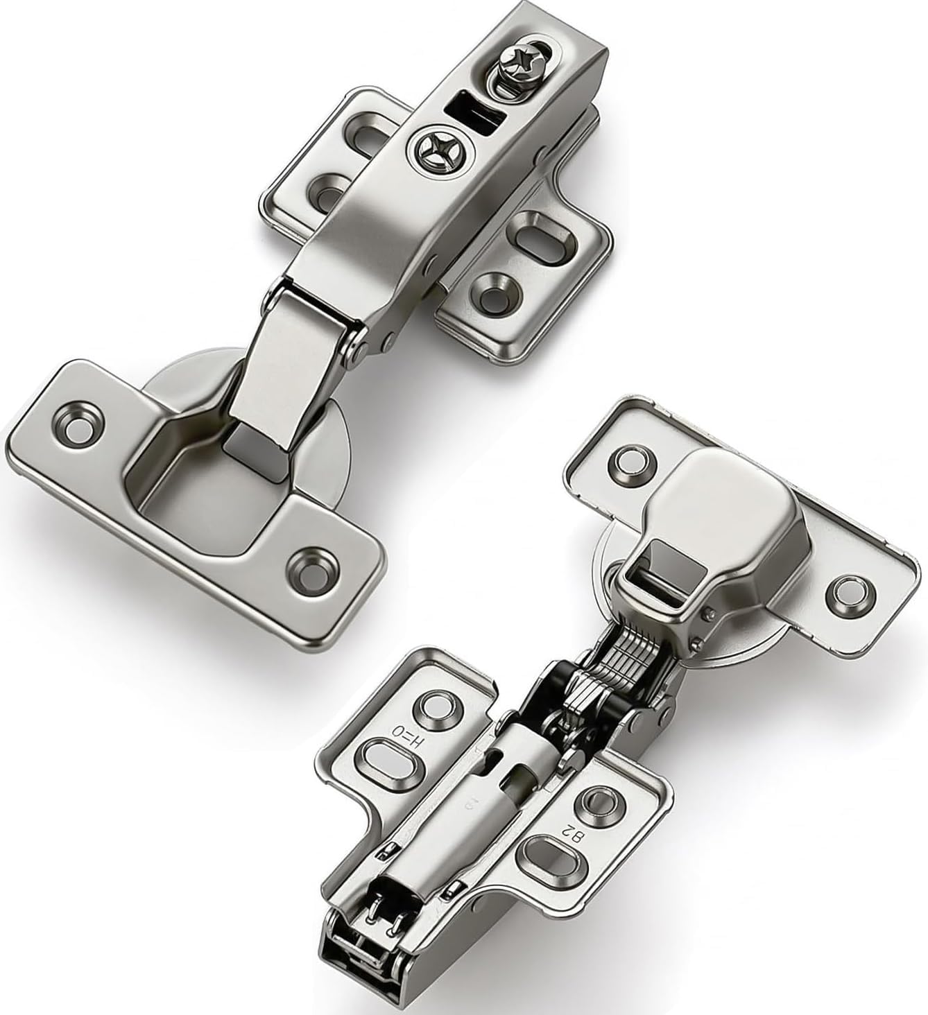 ソフトクローズ隠しキャビネットヒンジ 10個パック - ヨーロピアンフルオーバーレイ 高耐久 調節可能 フレームレス キッチン食器棚