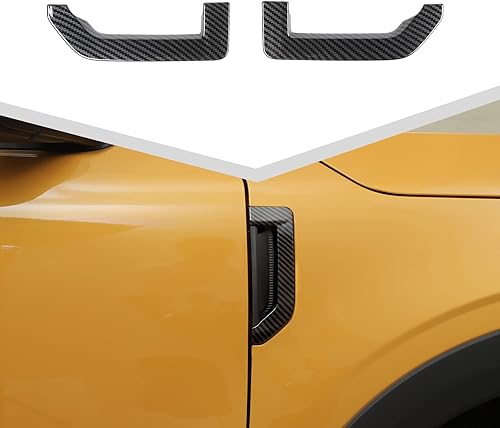 Jimen Compatible con Ford Bronco Sport 2021-2023, 2 piezas de cubiertas de ventilación lateral para guardabarros de automóvil, accesorios exteriores