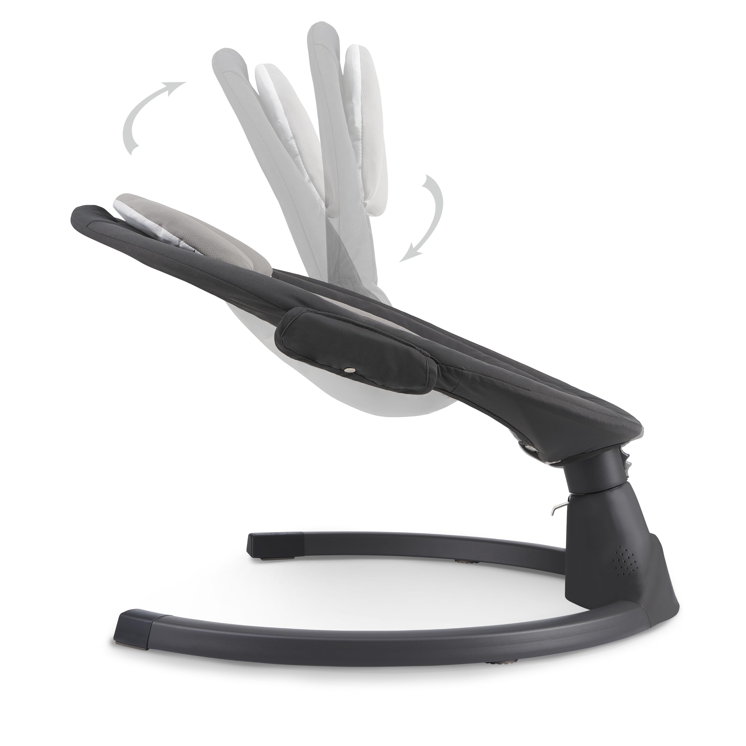 Sdraietta Neonati Elettrica KikkaBoo CODIE, Dondolo Elettrico per Neonati con Bluetooth, 5 Velocità, Schienale Regolabile, 10 Melodie, Fino a 9 kg, Grigio scuro