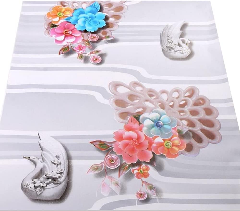 2 Pack Shelf Liners Swan Succulents Self-Adhesive Drawer Papers Furniture Protector Redo Backyard Garden Desk 17.7 Inch Wide