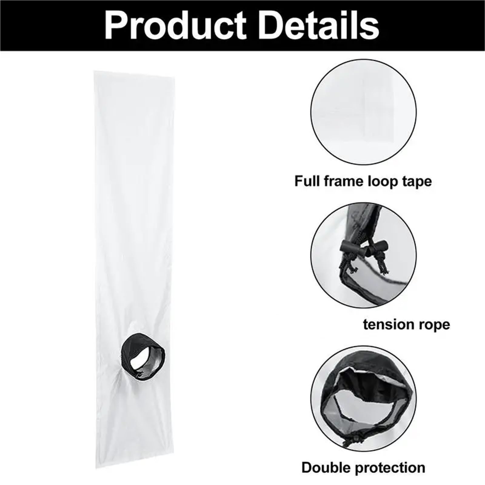 Sellador de Ventana portátil for Aire Acondicionado, 2 m/3 Metros, Universal, Kit de Sellado de Tela for Aire Acondicionado y Secadora, con acoplador Ajustable.(2 Meters Long)