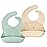 AVA + OLIVER Waterproof Silicone Bib Set with Adjustable Neck Closure - Durable Silicone Bibs for Babies - Set of 2 (Sea Animals)