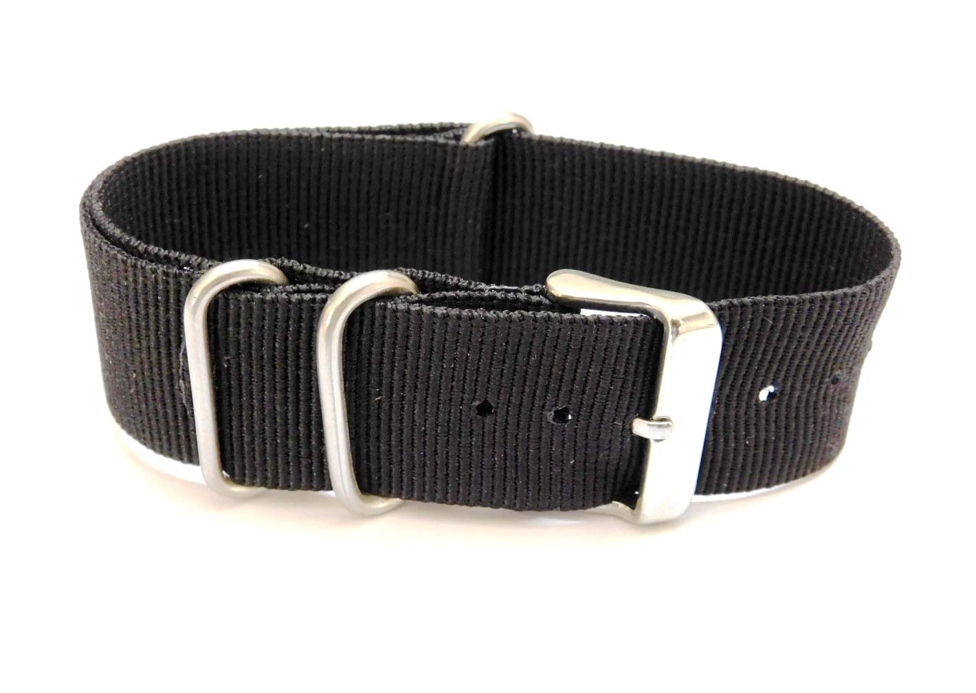 Generic24mm Stech Nylon Nato Strap for Watch 25cms Length (Black)