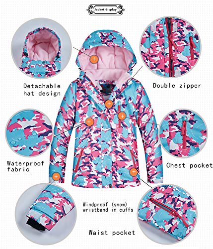 Image of Girls /Boys Snowsuits Hooded Insulated Windproof Winer Coats Ski Jacket Snow Pants Set