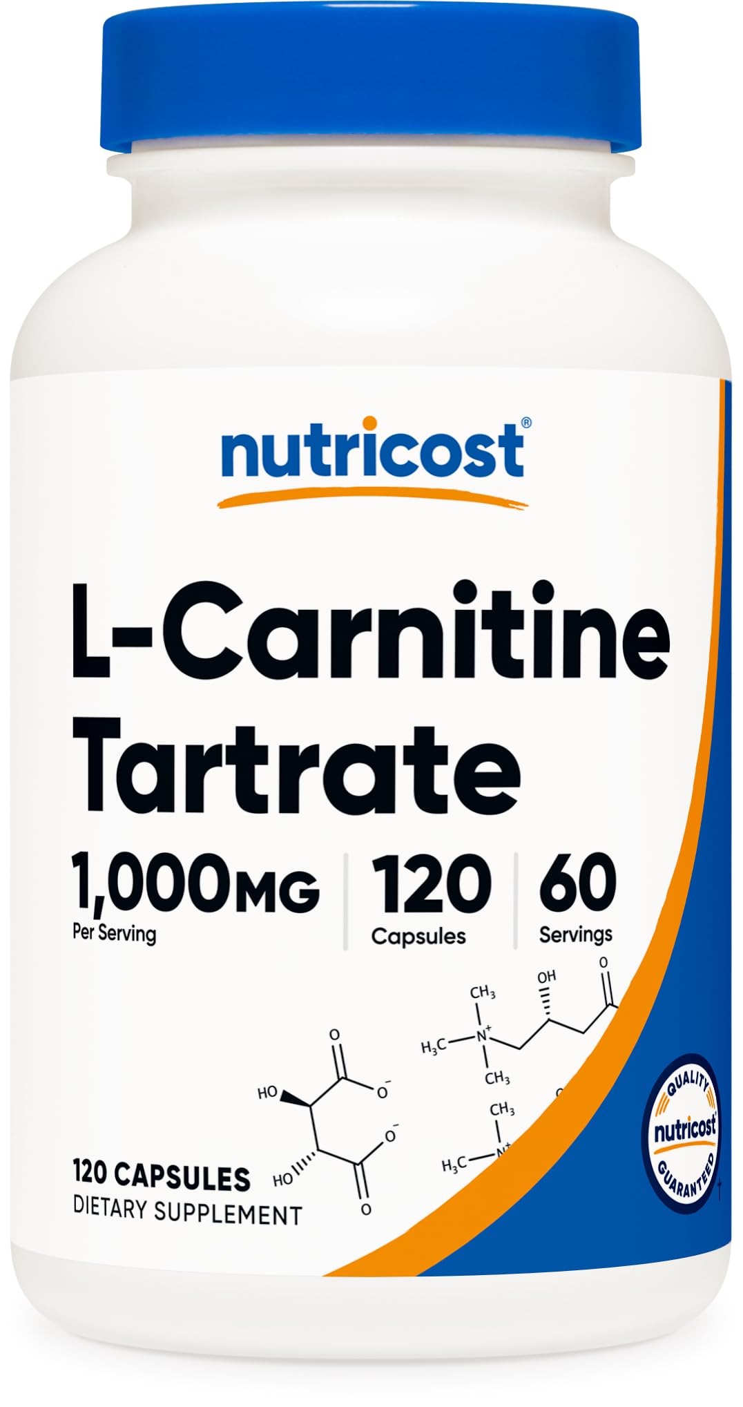 L-Carnitine Tartrate 1000mg, 120 Capsules - 500mg Per Capsule (60 Servings)