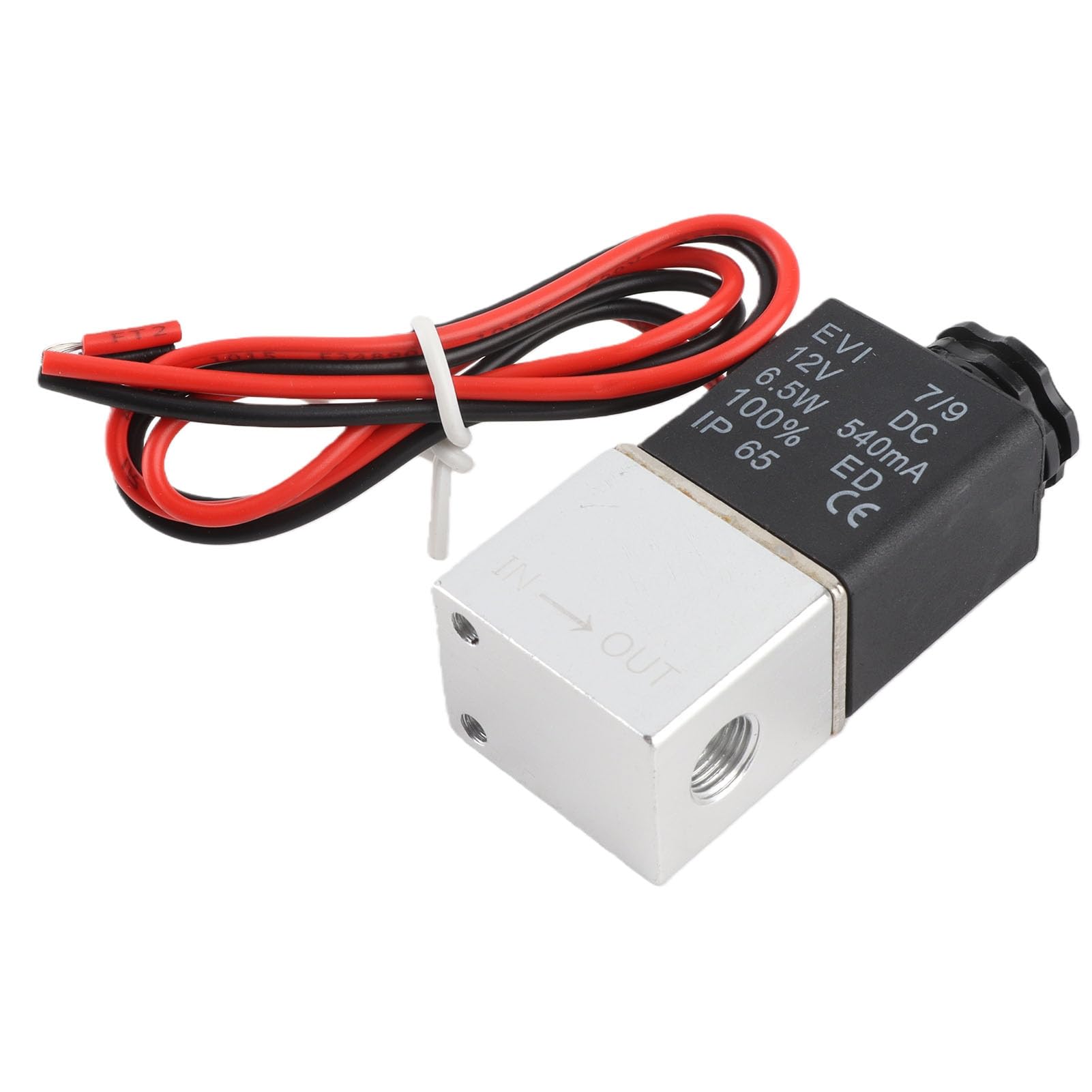 Elektromagnetyczny zawór pneumatyczny, 12 V DC 1/8", 2 drogi, normalnie zamknięte, aluminiowy pneumatyczny zawór elektromagnetyczny gazowy kontroler wody w płynie do systemu pneumatycznego