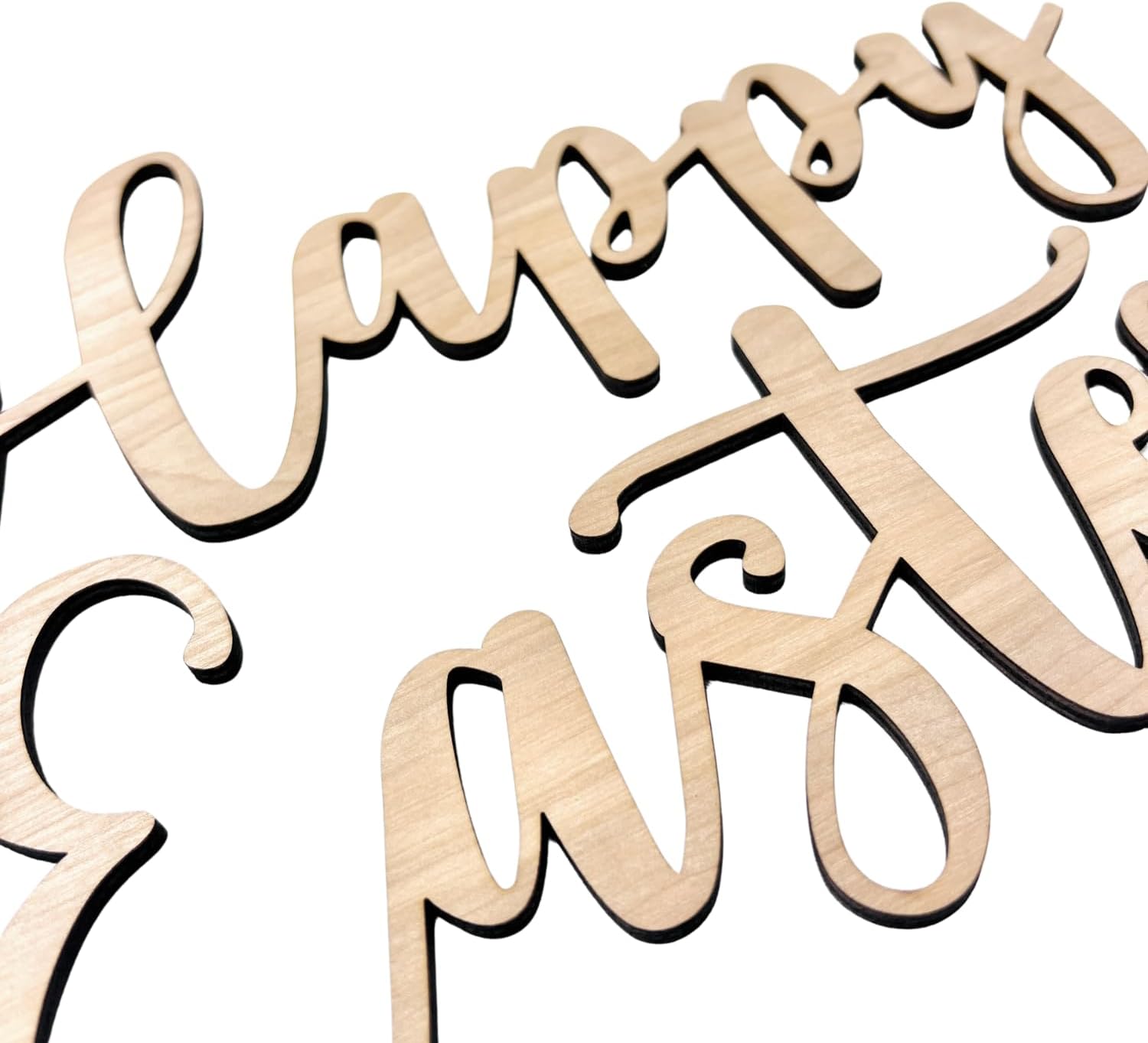 Unfinished Craftwood,Unfinished Craft Wood Happy Easter Words, Connected Easter Words, Happy Easter Wood Cutout (1/4 inch Thick Birch Wood, 20 inches Wide)