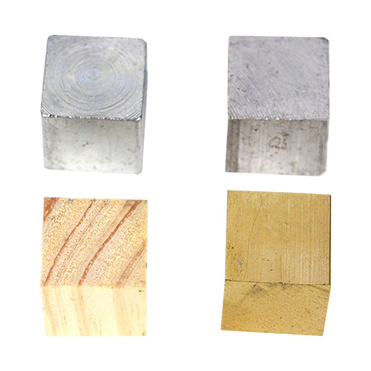 Bloques de Densidad de Cobre y Madera, Conjunto de 4 Prismas para Estudios de Física y Química en Secundaria