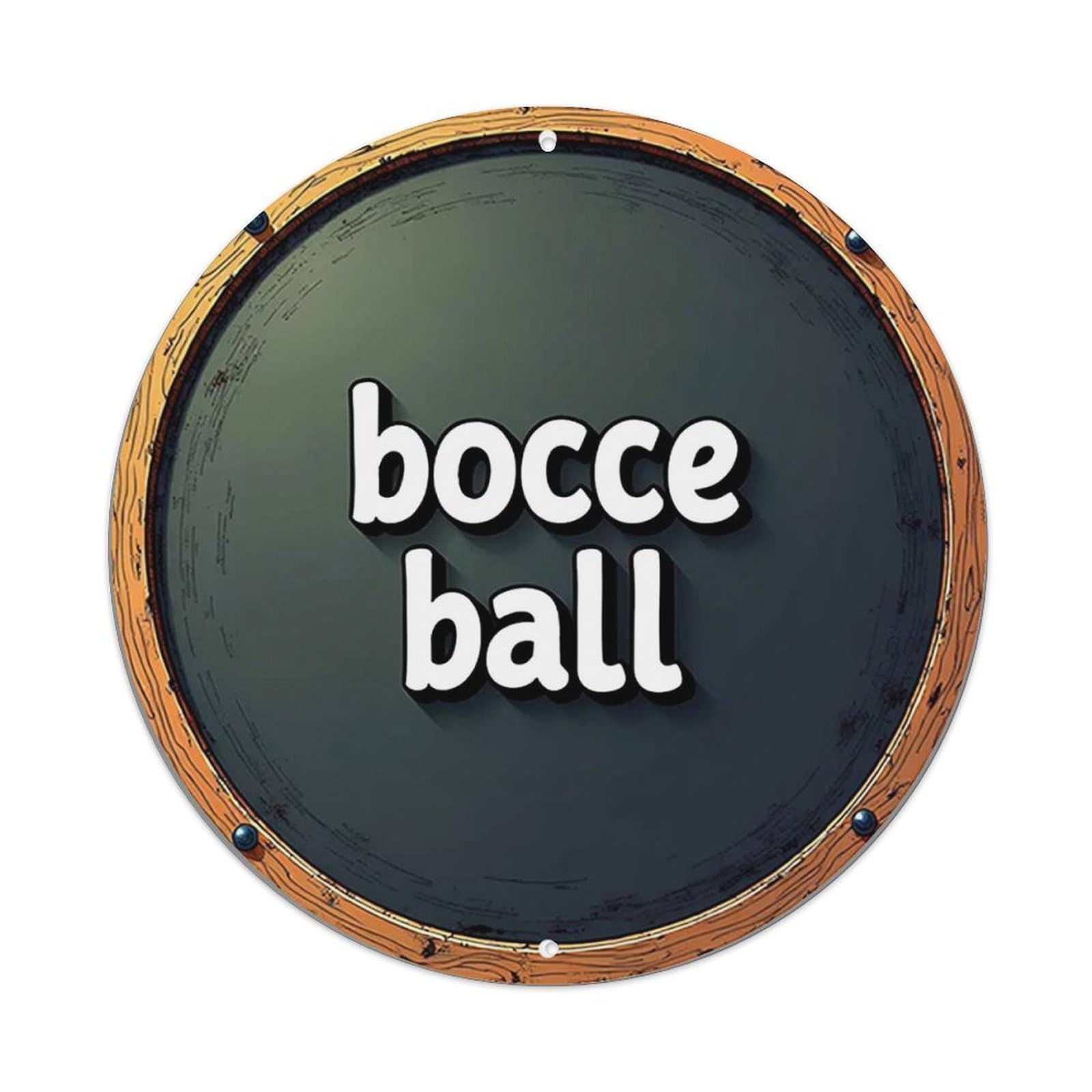 Iageret Vintage Bocce Ball Design Round Metal Tin Sign Wall Decor, Bar Garage Cafe Kitchen Home Wall Art Poster 8X8inches