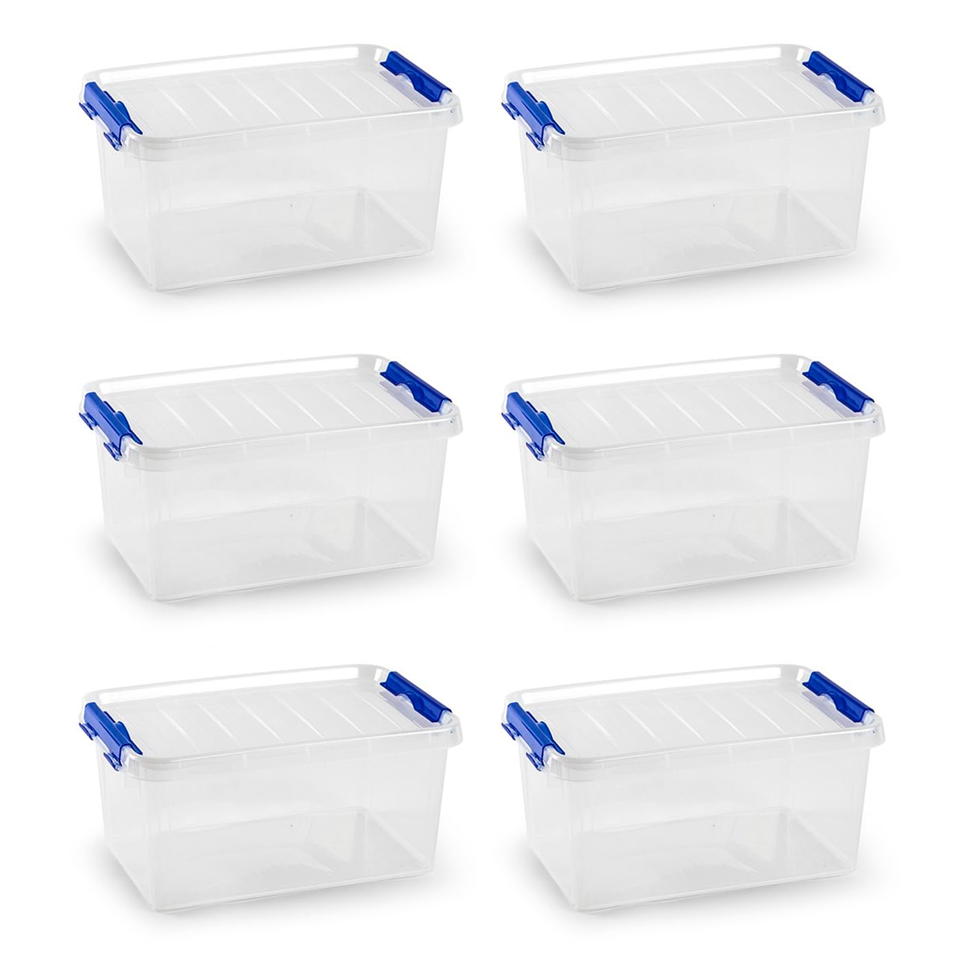 Acan Tradineur - Pack de 6 Cajas de Almacenamiento - Fabricado en plástico - Contenedor para almacenar juguetes, Libros, ropa, mantas - N.º 26-15,5 x 34 x 22,5 cm - 8 Litros