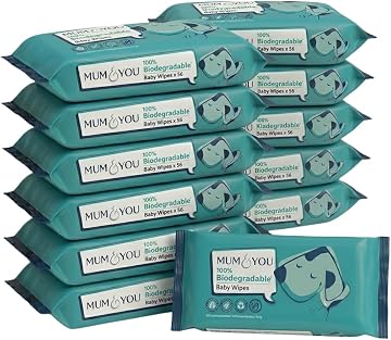 WaterWipes Plastic Free Biodegradable Baby Wipes, 720 Wipes (12 Packs)