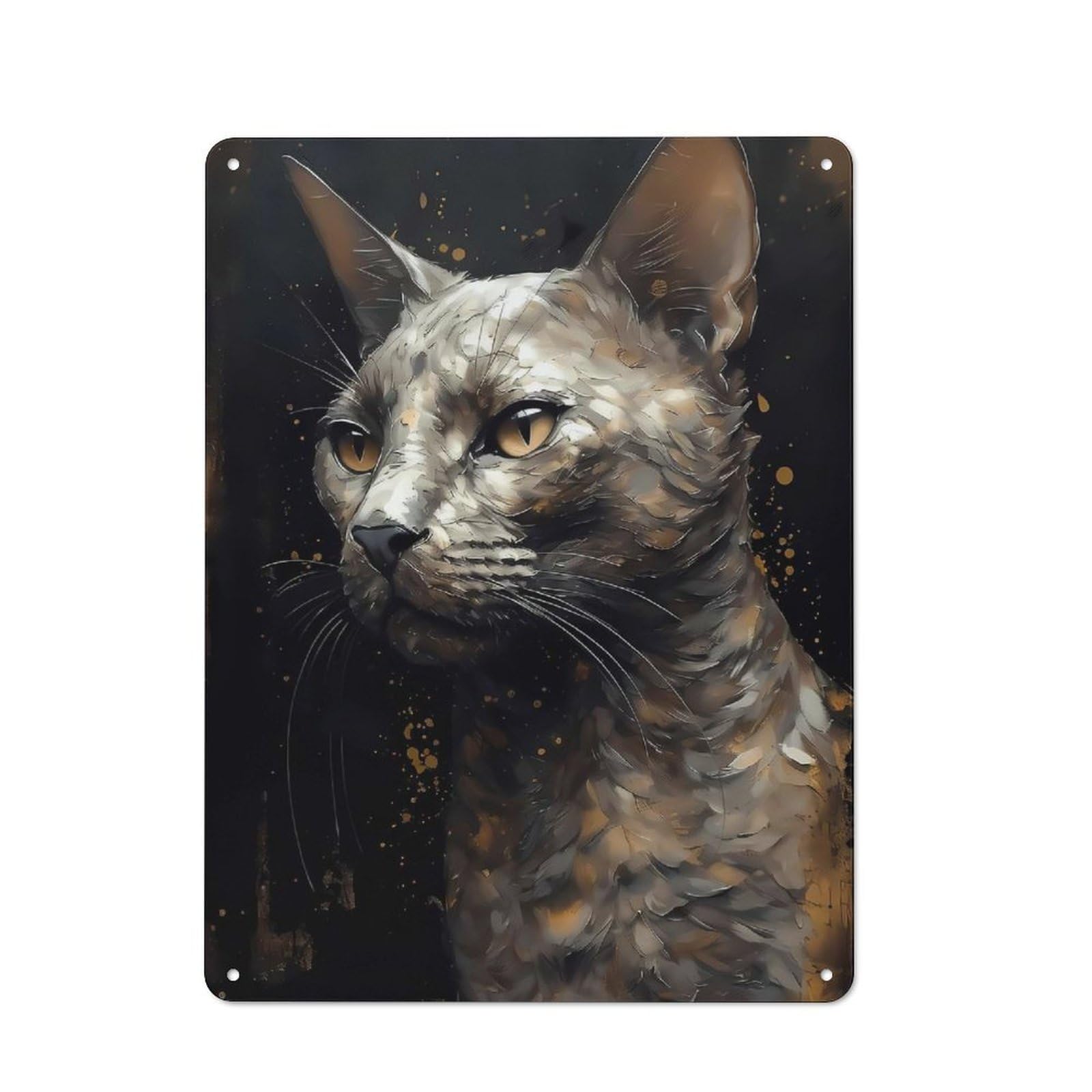 Devon Rex Cat Treasured Rustic Tin Sign 40x30cm for Man Cave Or Games Room, A Decorative Gift for A Newly Furnished Man Cave And Games Room