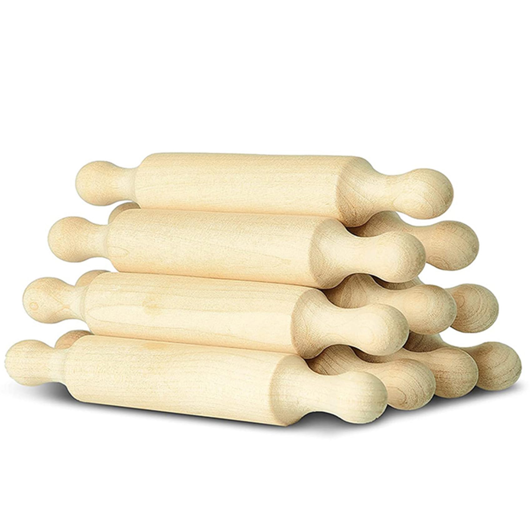 80X Mini Mattarello nel Legno 6 Pollici Lungo Cucina Mattarello Piccolo Rullo per Pasta di Legno per Bambini Pasta Fondente