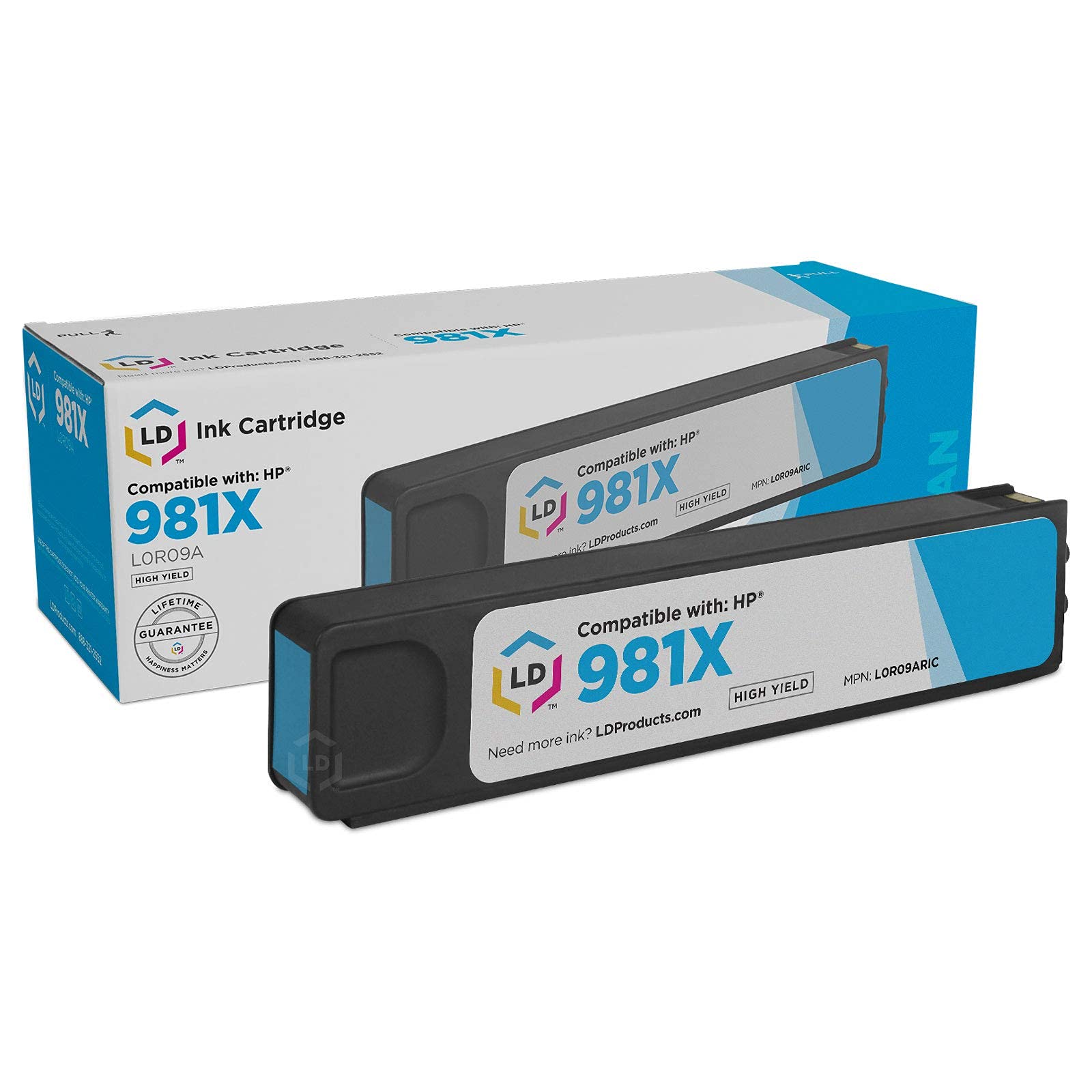 LD ProductsRemanufactured Ink Cartridge Replacement for HP 981X L0R09A High Yield (Cyan)