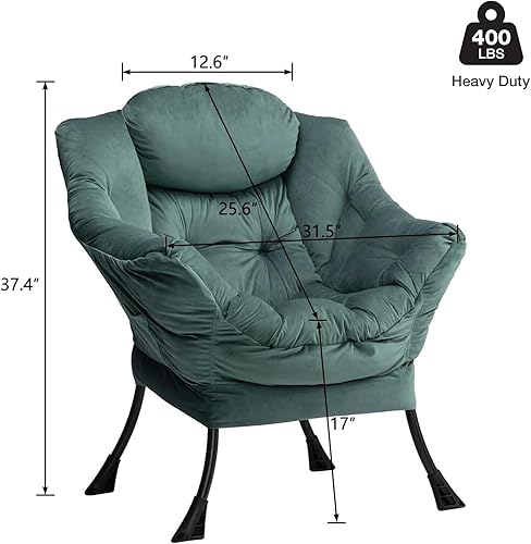 Miniatura 3 de HollyHOME - Silla perezosa grande de tela moderna, silla de lectura cómoda de gran tamaño, silla de descanso acolchada gruesa con reposabrazos,