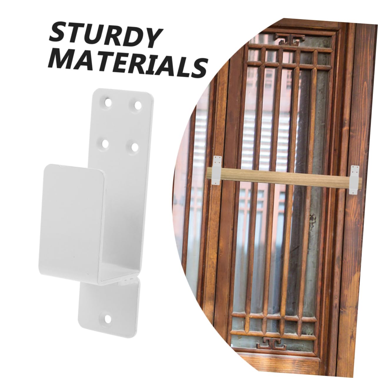 jojofuny Support de Barre de Sécurité en Acier pour Porte et Portail Blanc, Design Épaissi en U, Maintient Sécurisé, pour Porte de Garage Entrée