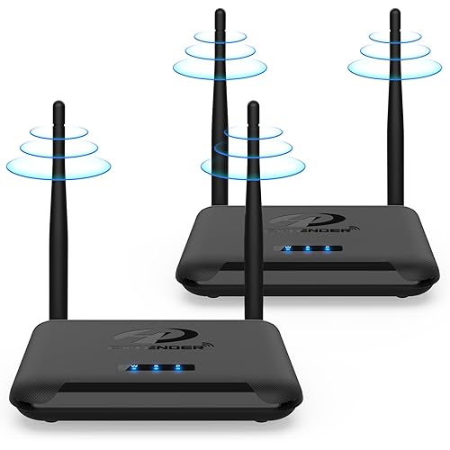 Wireless HDMI Transmitter and Receiver,1080P@60Hz FHD HDMI Loop-Out, 200M/657FT, 1 TX to 4 RX, IR Remote Extend, Streaming Video from Camera, Cable Box to HDTV, Projector(Black)