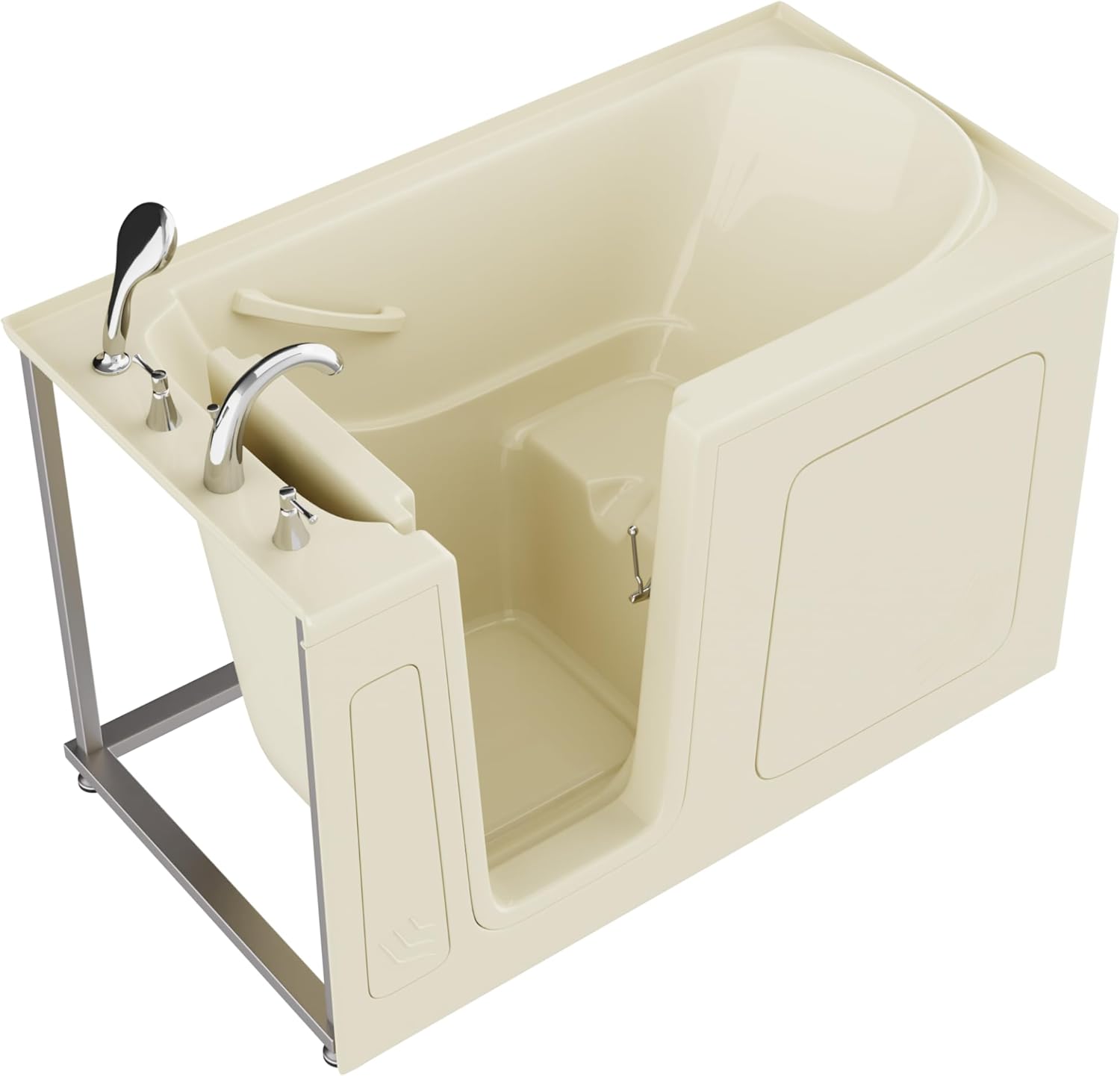ANZZI Tubs Series Wide Opening Door Left Drain Quick Fill Walk-In Soaking Tub in Biscuit Finish 32 in. x 60 in. | AMZ3260LBS