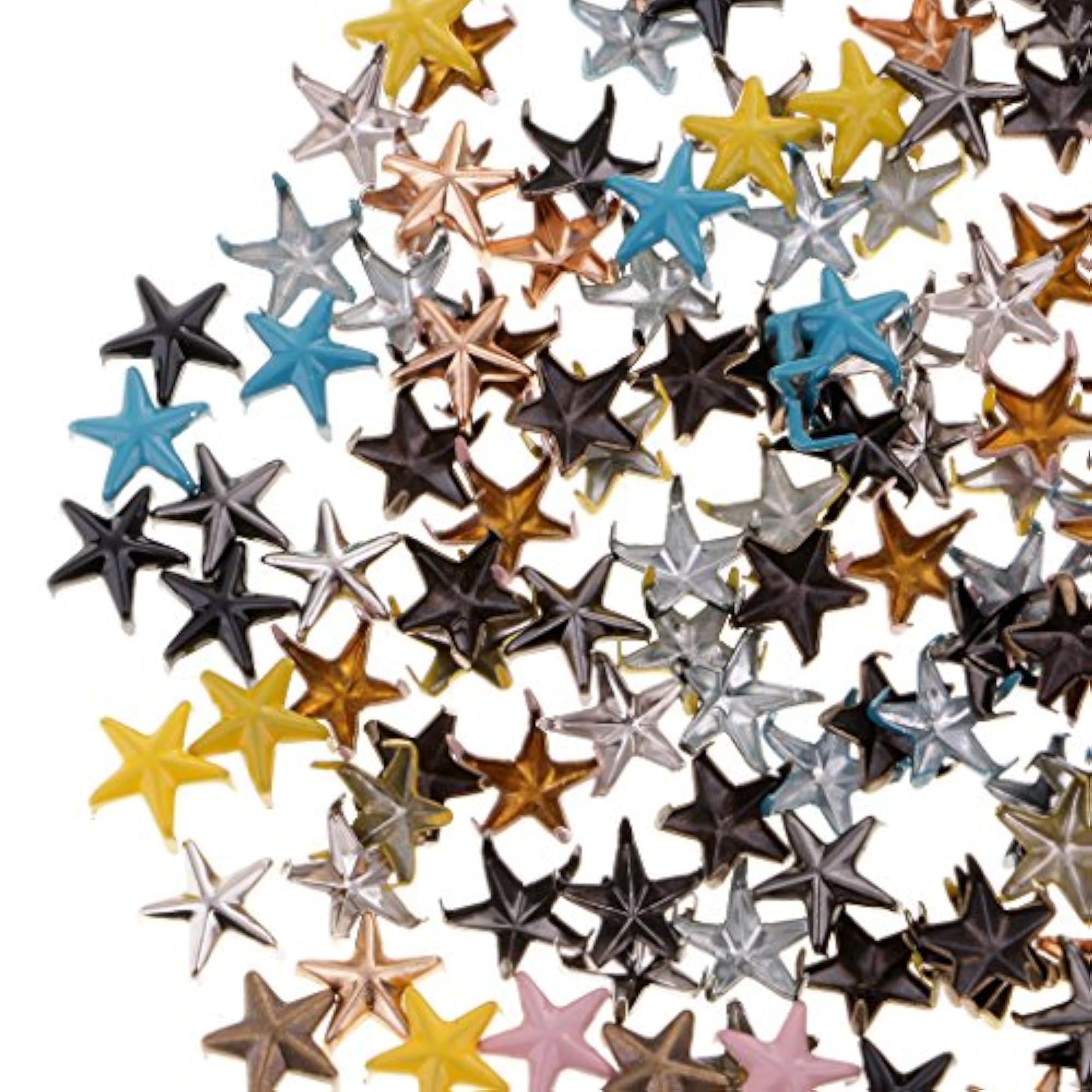 Metal Star Studs for Leathercraft, 100pcs