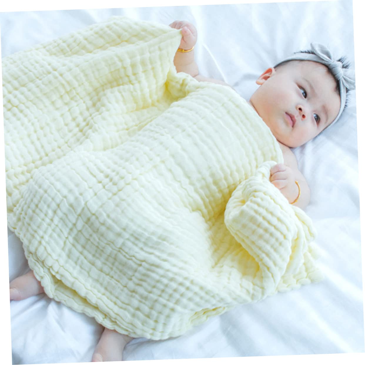 ibasenice 3 Stück Babydecke aus Baumwolle Unisex Atmungsaktive Puckdecke Leicht für Jahreszeiten Babybadetuch