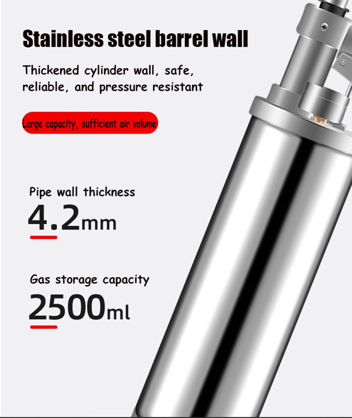 Herramienta Profesional para desatascar tuberías y desagües, Limpiador de desagües de Aire a Alta presión con manómetro y Bomba Manual incorporada Stainless Steel