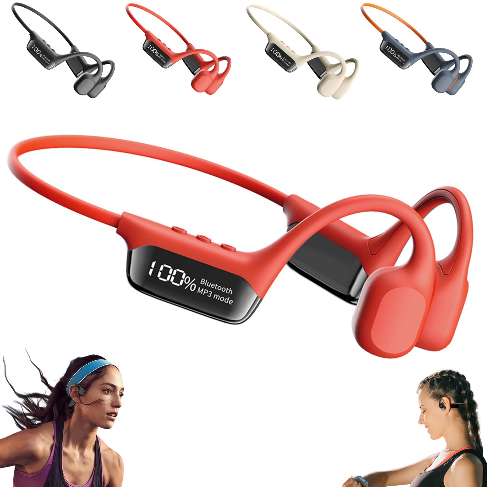 Auriculares Impermeables natación,Auriculares acuaticos para Natacion,Abiertos inalámbricos para Correr y Montar en Bicicleta, Ejercicio, Fitness,Carga magnética-Red