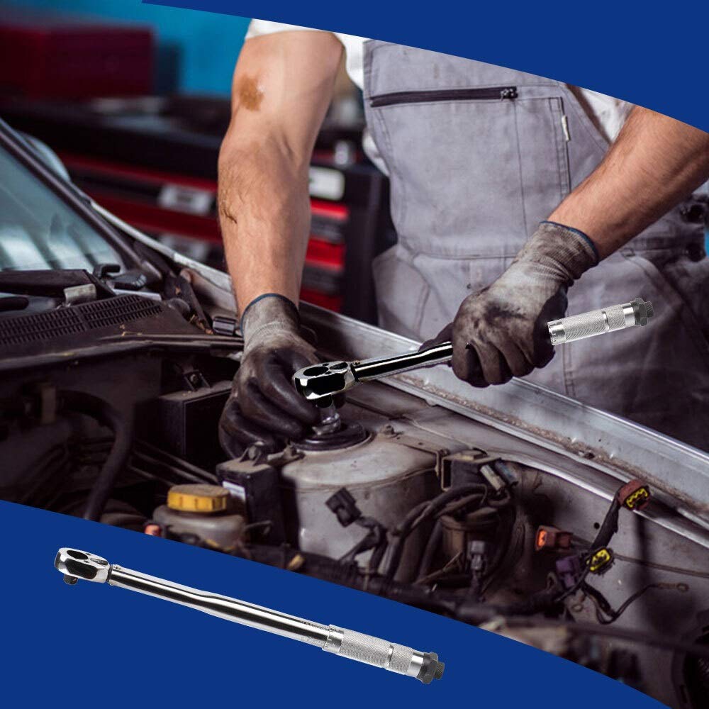 Telescopic Ratchet Wstępnie ustawiony klucz dynamometryczny Napęd 1/2 cala 28-210N.m Narzędzie ręczne do naprawy motocykli samochodowych mały klucz dynamometryczny