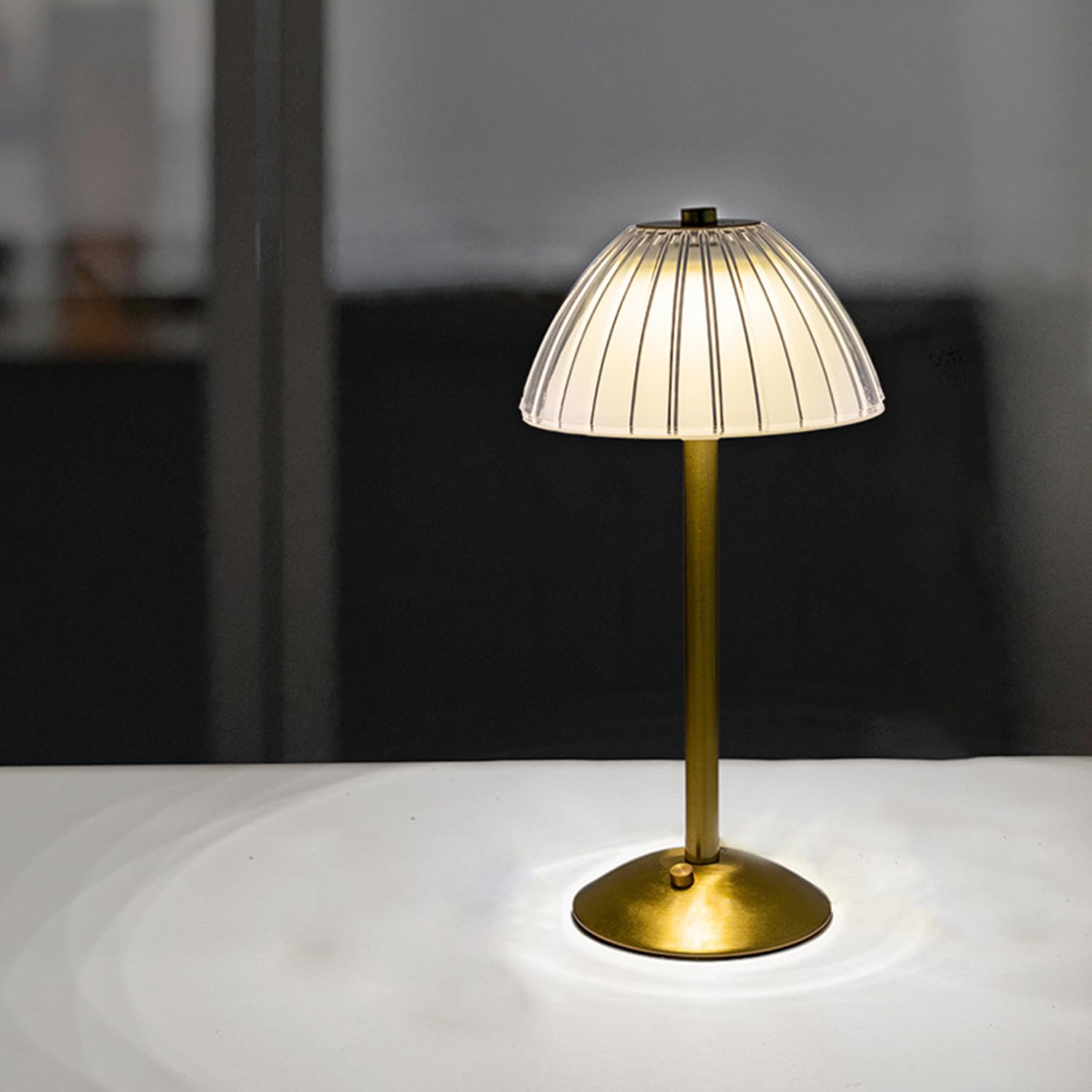 Cordless Table Lamp, Rechargeable Battery Operated, LED Touch, 3 Color Dimmable, Nightstand, Bedside, Desk Vintage Gold Gift