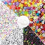 GXCHUN 1400pcs 5 Color Acrylic ABC Beads with 1 Roll 50M Crystal for DIY Jewelry Making Kit Make Bracelets Necklaces (Acrylic)