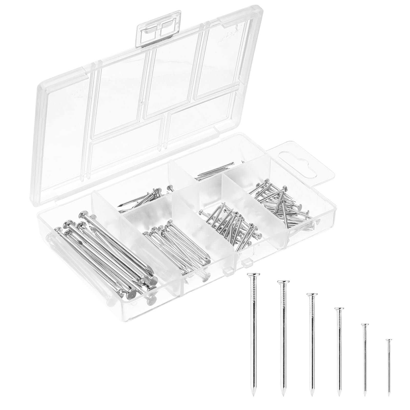 Arubyforest Silver Assorted Nails For Wood, Masonry, Iron, Hanging Pictures, Small Wall, Flat Head Nail For Diy Crafts, Furniture, Construction, Home Décor