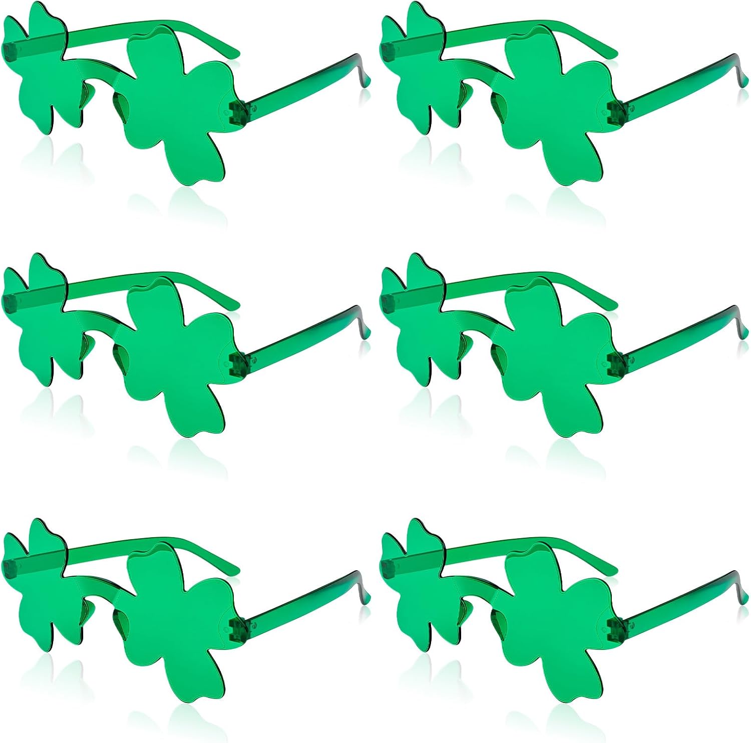 WILDREEDS 6/12 Pairs St. Patricks Day Sunglasses, Shamrock Sunglasses for St. Patrick's Party Favor & Accessory Supply