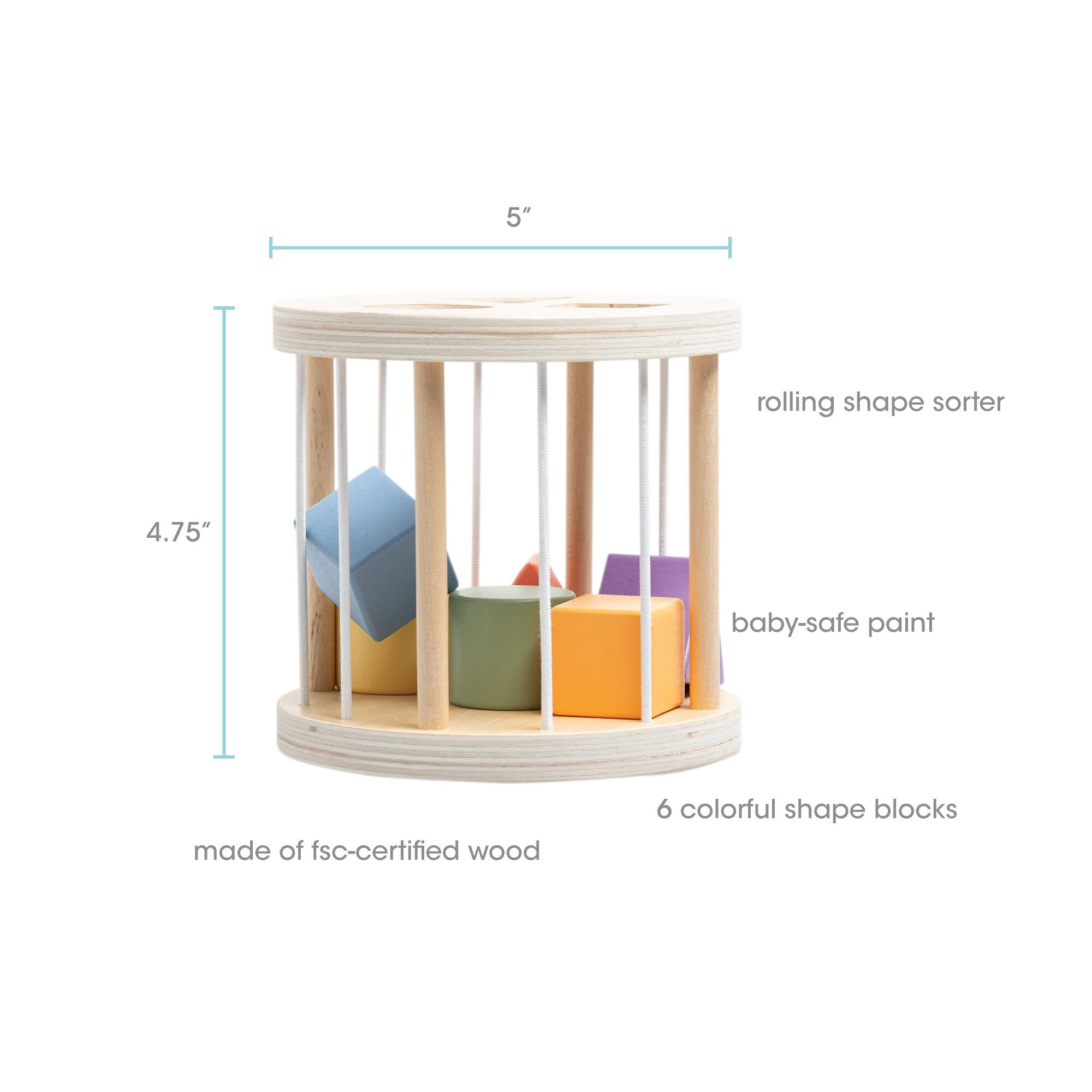 Pearhead Holzformsortierer Montessori-Lernspielzeug, pädagogischer Sortierwürfel aus Holz für Feinmotorik und frühe STEM-Fähigkeiten, ab 12 Monaten