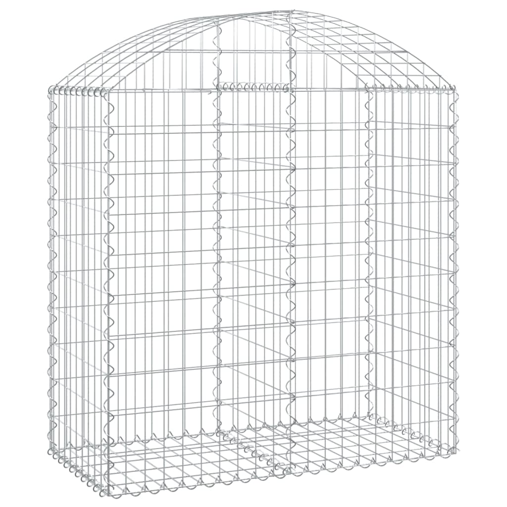 Nqyjm Garden Mesh Fence Gabion Basket Arched 100 x 50 x 100/120 cm Galvanised Iron Gabion Wall Stone Cages for Outdoor Patio Lawn Decorative