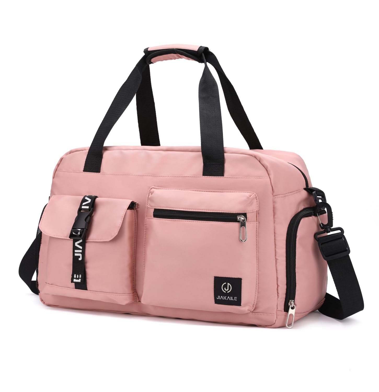 Azonee Travel Yoga Duffel Bag with Shoes Compartment Sports Gym Handbag with Dry Wet Separated Pocket for Training Men and Women, Overnight/Weekender Bag(Pink)