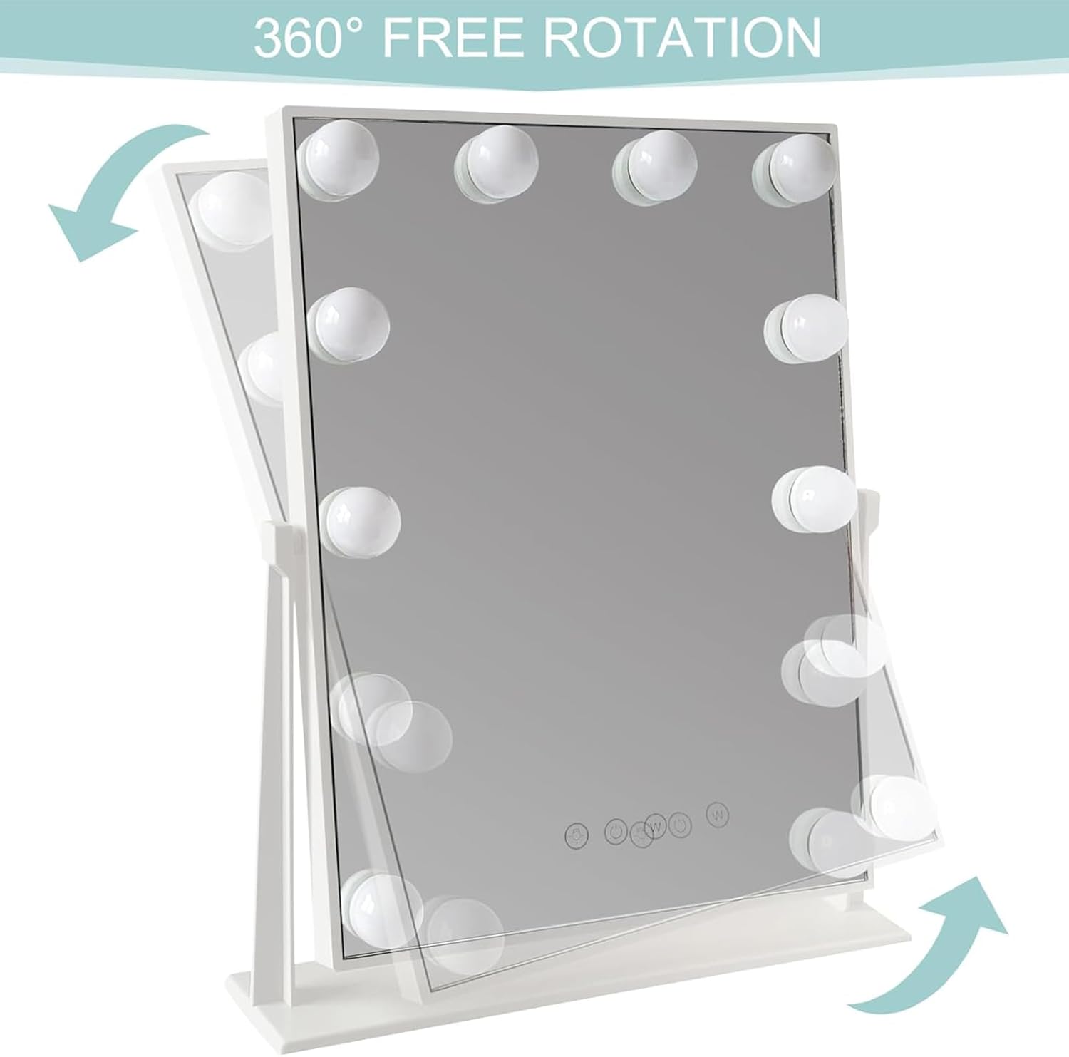 光るミラー | 充電式 調光可能 机 装飾 - 女性用 ドレッシングテーブル 化粧ミラー - 化粧台・バスルーム・家庭・寮・旅行・誕