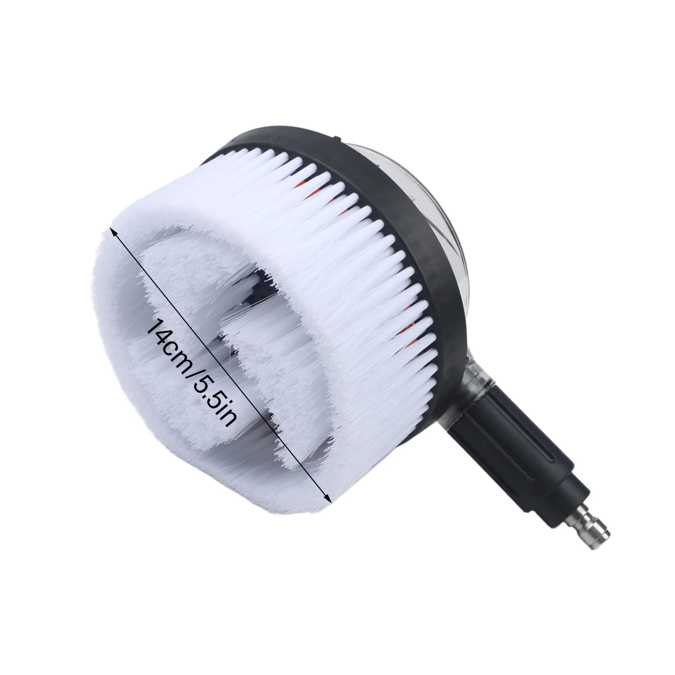 Kit spazzola per autolavaggio, lavasciuga per idropulitrice Spazzola per autolavaggio rotante alimentata ad acqua rotante da 1/4" con setole bianche morbide, per idropulitrice