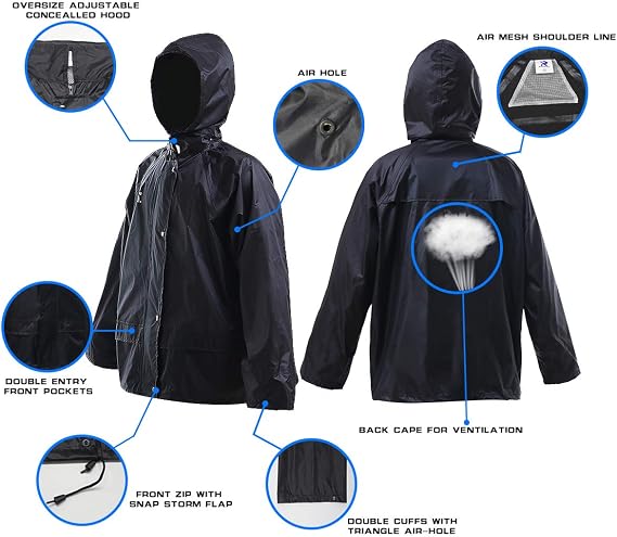RainRider Rain Jacket Pants Suits for Men Women Waterproof Lightweight Rain Gear Workwear