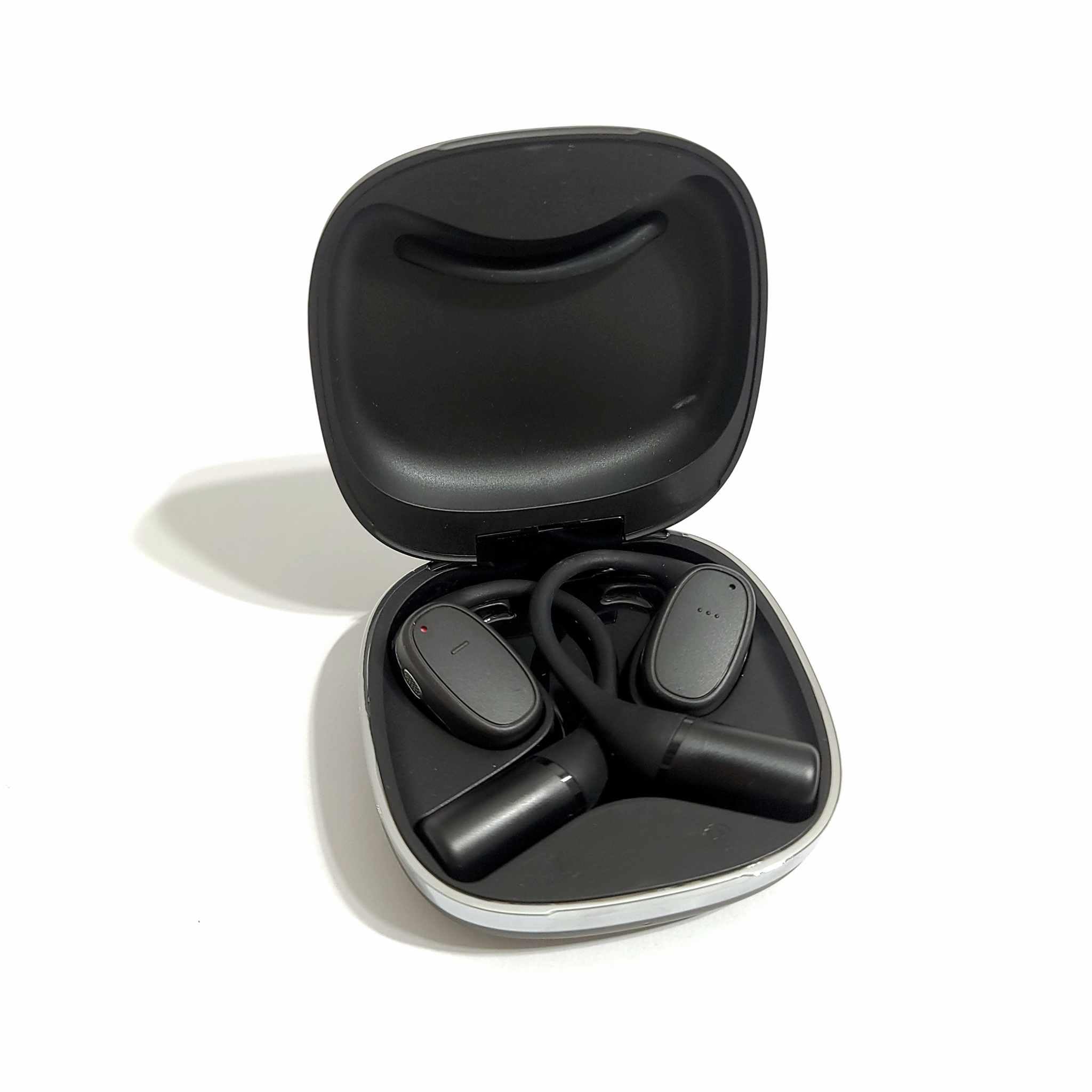 Open Fit Earbuds Headphones OWS Direction Sound Transmission Sound Ergonomic Design Silicone Non-Slip SweatProof No More Ear Pain (White) (Black)