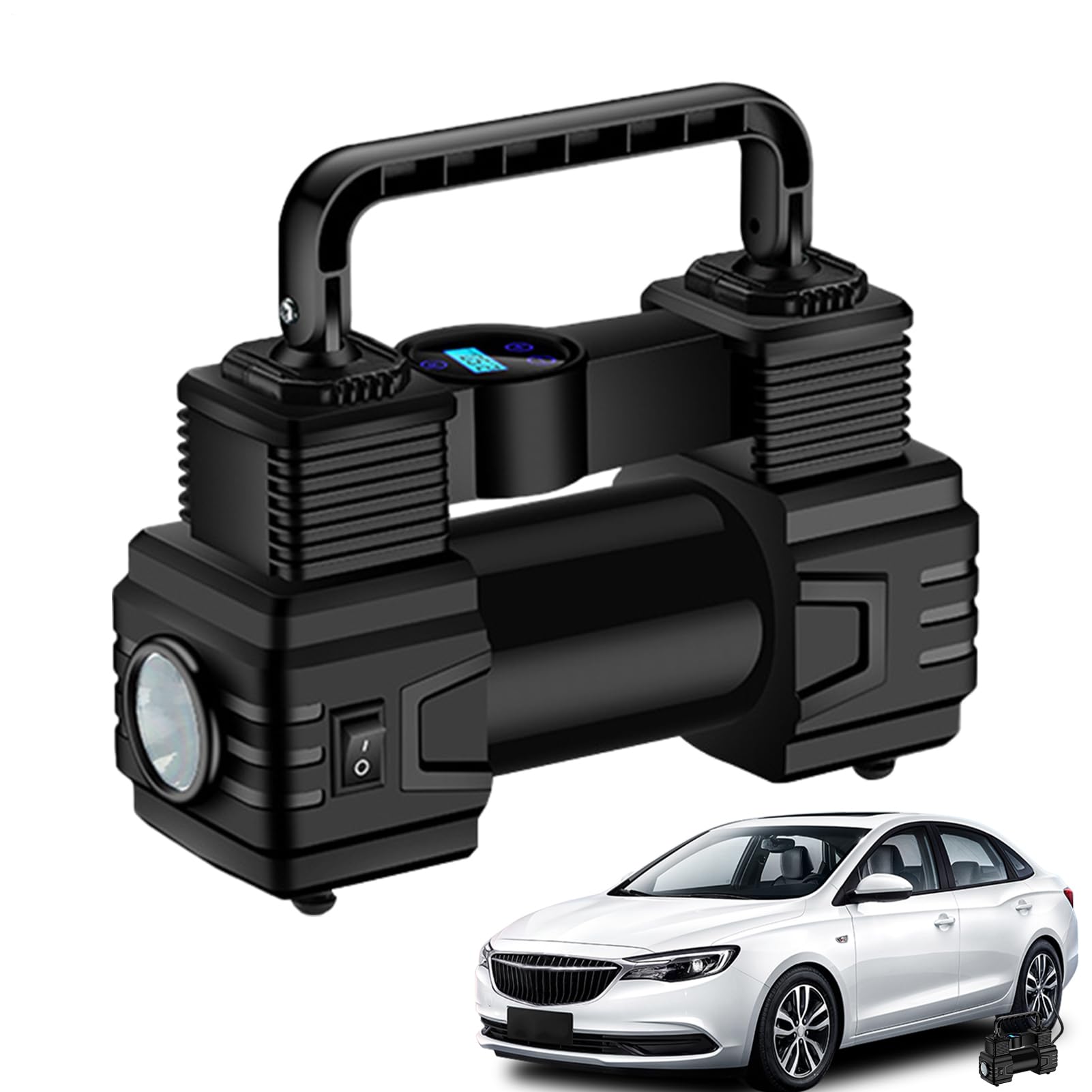 Compressore d'aria portatile, portatile, pompa ad aria digitale elettrica, per auto, moto, auto, camion, strada, materasso da uomo