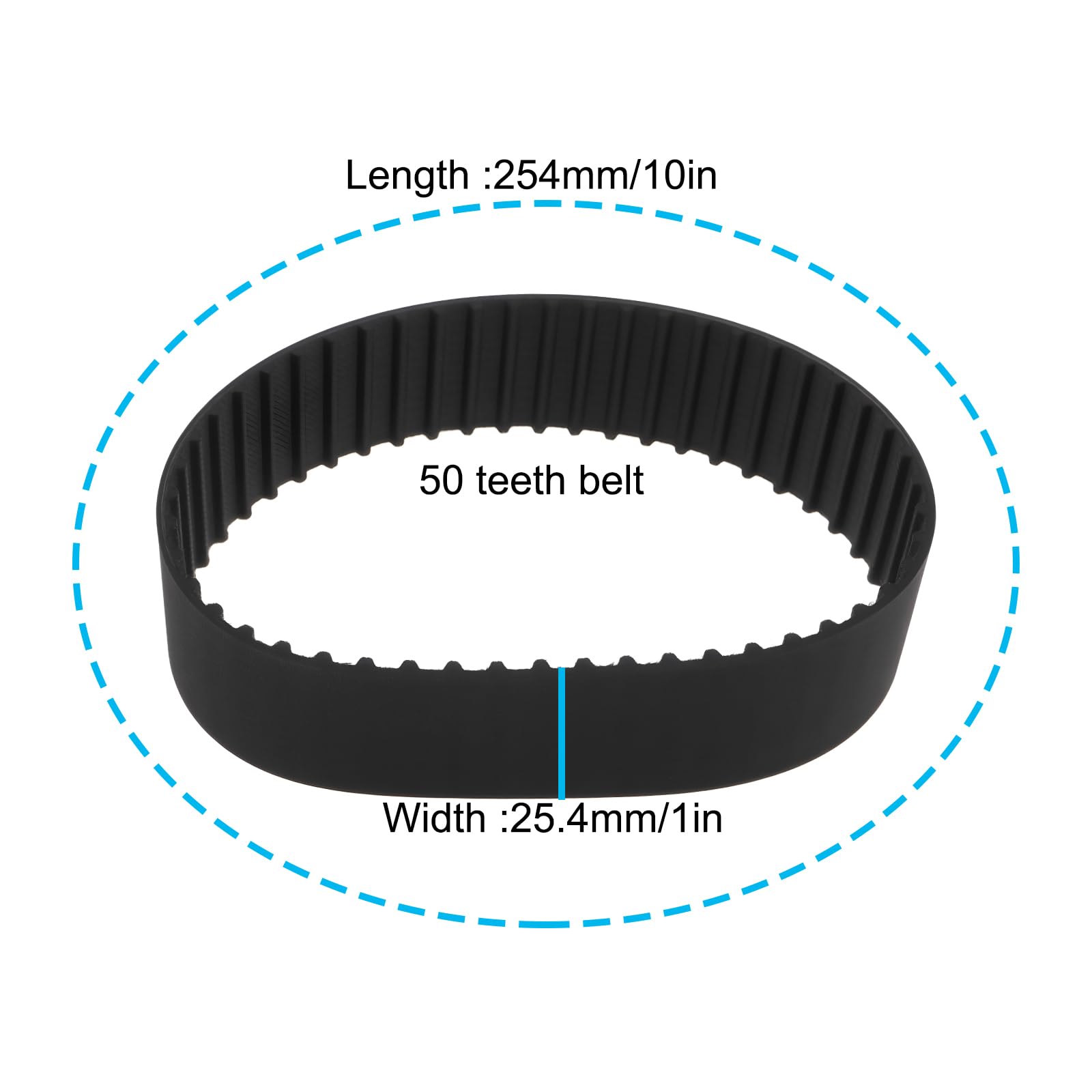SG Store 2pcs 10Inch Table Saw Drive Belts 1Inch Width 50 Teeth Compatible with Delta 34-670 34-674 36-600 36-610 - Image 4