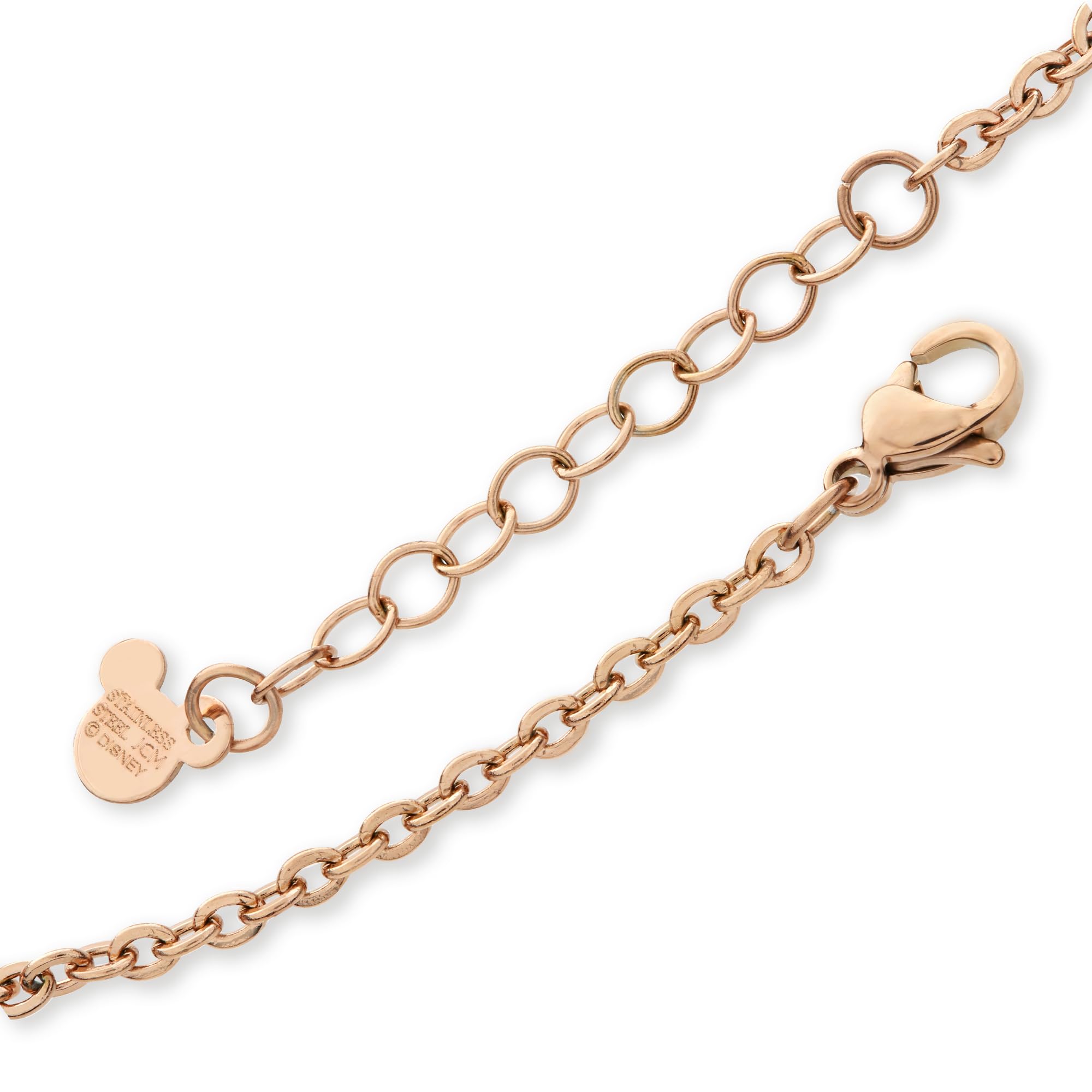 Bracelet Disney Minnie pour filles, en Acier Inoxydable, avec Cristaux de Zircone Cubique, Bijoux Disney