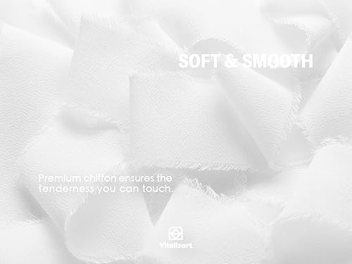 Miniatura 3 de Vitalizart Cinta de seda de gasa blanca de 1.5 pulgadas x 21 yardas, cintas hechas a mano con bordes deshilachados para invitaciones de boda, ramos