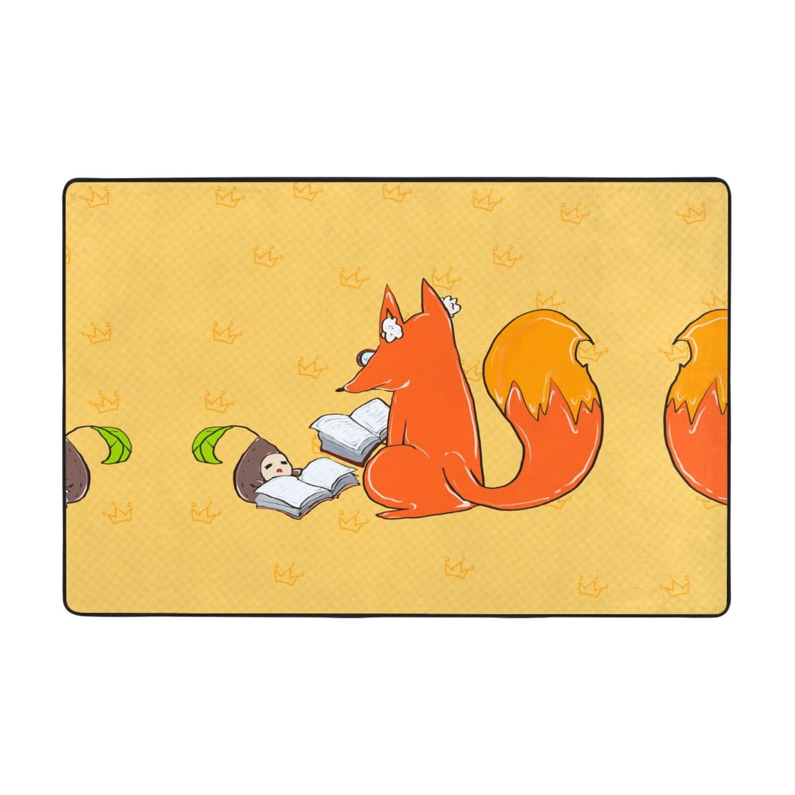 Tapis de sol en flanelle renards HYTTER 122x183 cm doux