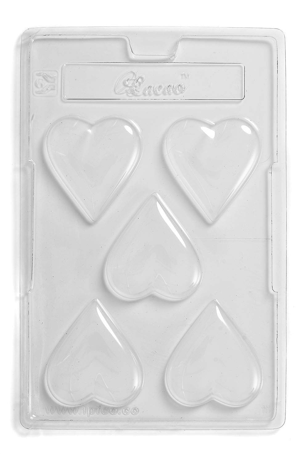 Mystic Moments Transparent Cacao | Heart Large Chocolate Mould 5 Cavity