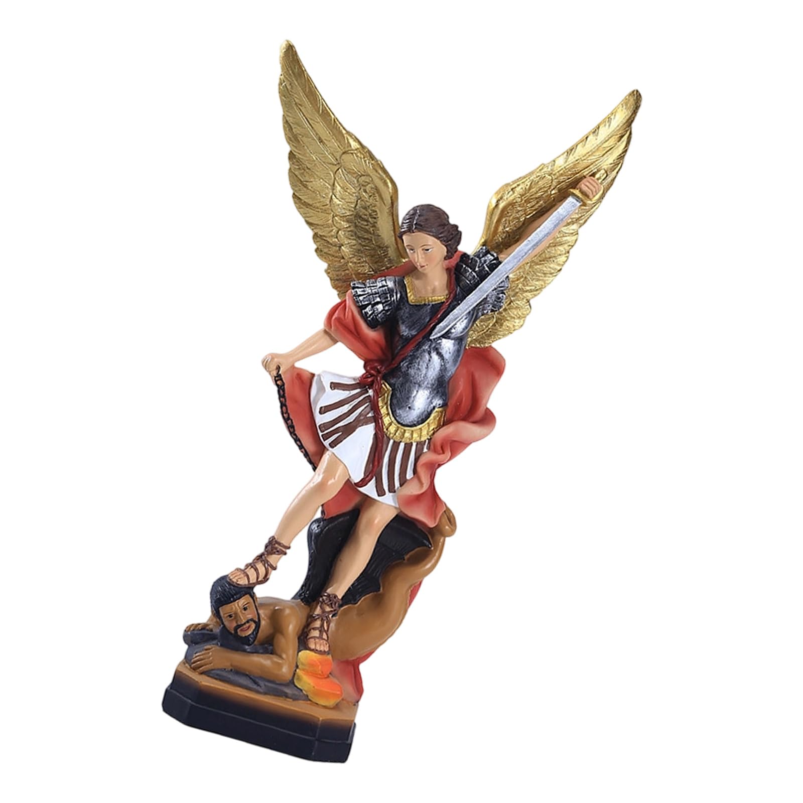 Oxxggkao Detailed Holy the Archangel Sculpture Religious Collectible Angelic Sculpture for Spiritual Display Decors Catholic Decors