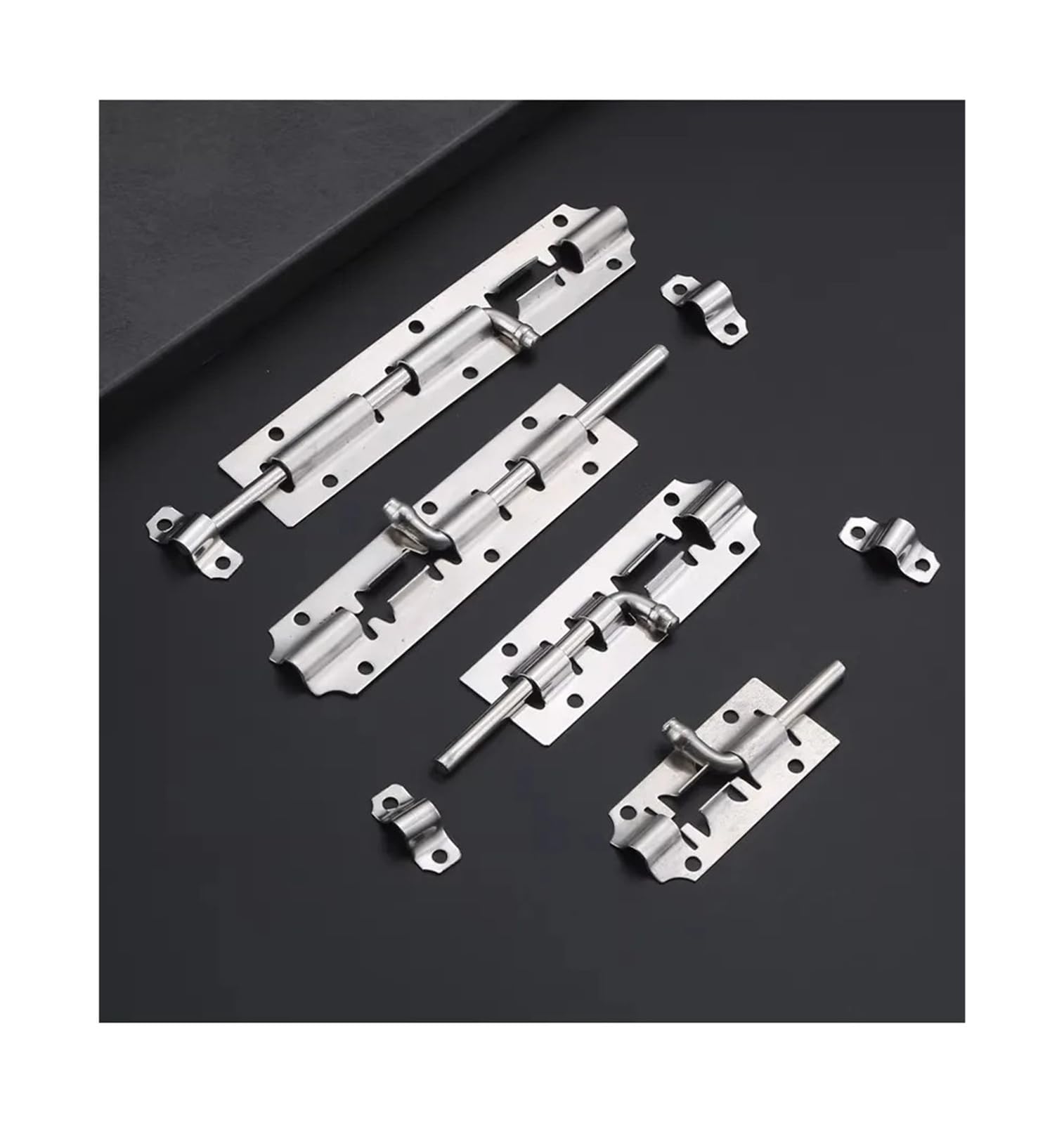 Hebilla de cerradura seguridad puertas acero inoxidable, pestillo ventana, pernos torre puerta corredera engrosados ​​de alta resistencia, ferretería for el hogar(11cm,5PCS)