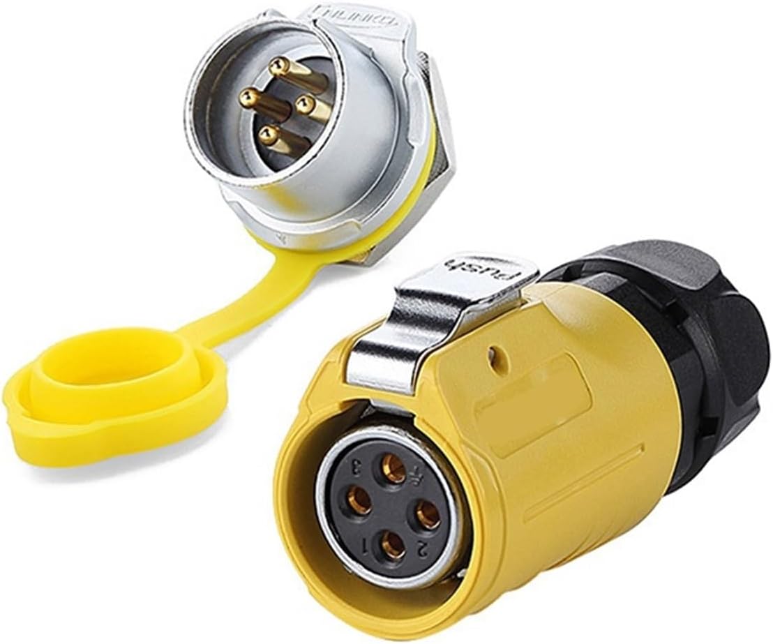 LP20 4 Pin M20 Waterproof Power and Socket Cable Connector for Video Broadcasting Drone Telecom System(Female Plug Set2)