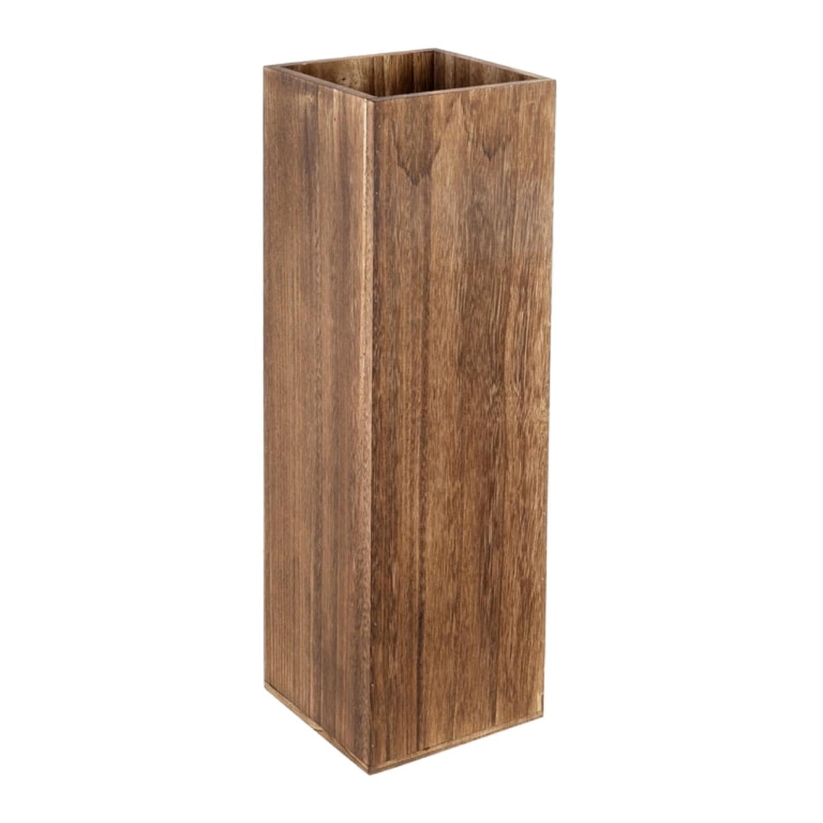 GHHVFEC Elegant Wooden Umbrella Stand Retro Style Space-Saving EntrywayRustic Wooden Base Decorative Basket for Home Décor Perfect for Entryways.
