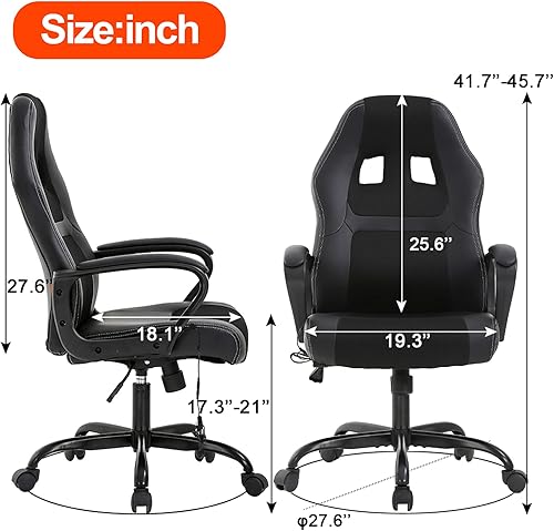 Miniatura 3 de Silla de juegos de PC, silla de oficina ergonómica, silla de juegos con ruedas, silla giratoria para computadora con soporte lumbar, silla ejecutiva