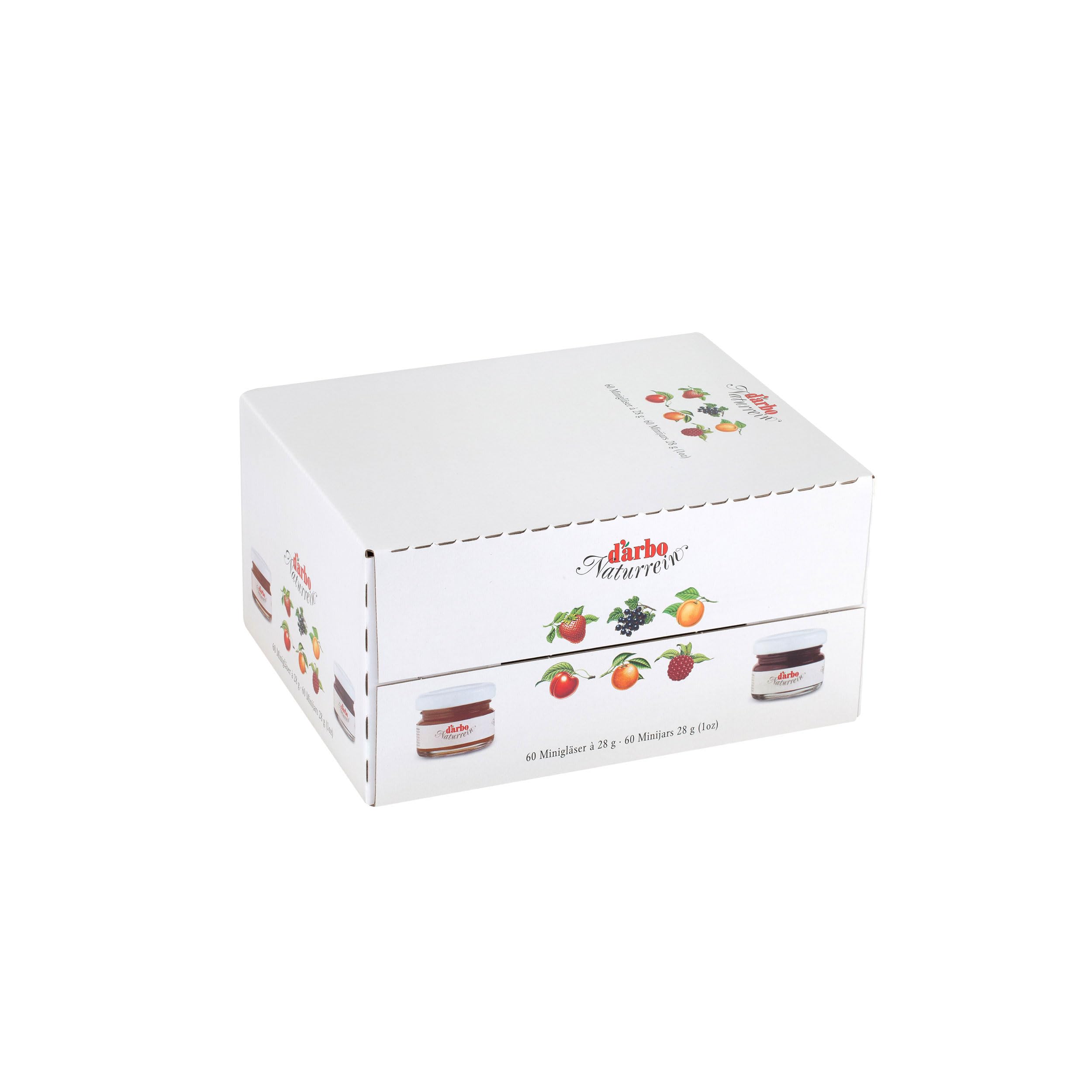 Darbo Erdbeer Konfitüre im Miniglas, Brotaufstrich, Brot Aufstrich, Marmelade, für Gastro, Hotel, Büro, Kantine, 60 Stück á 28 g